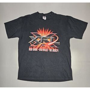 XFL Inaugural Season Football T-Shirt Mens XL. 2001 Vintage Black Tee.